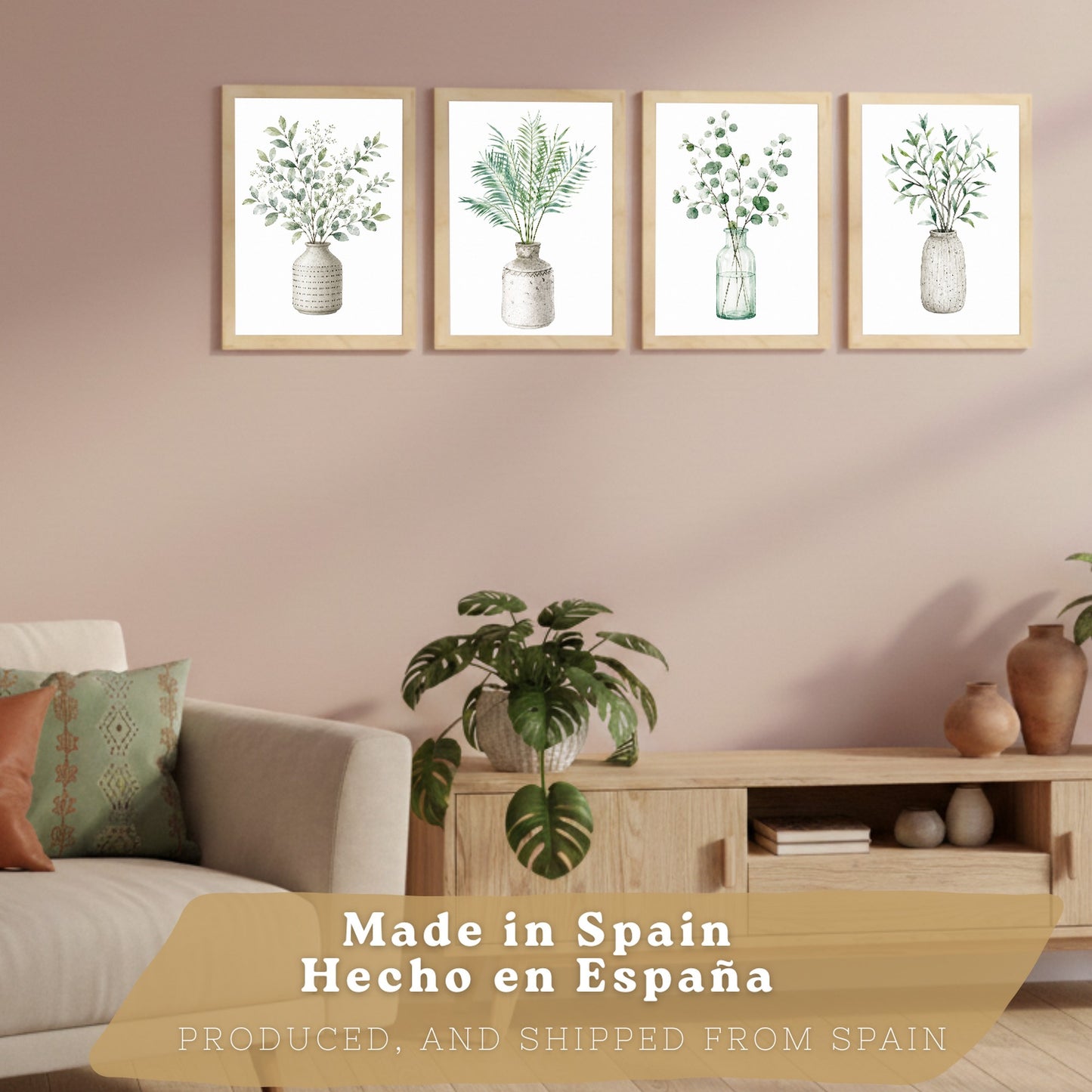 Posters Botánicos con Eucalipto y Hojas Tropicales