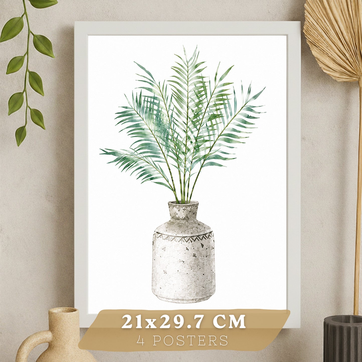 Posters Botánicos con Eucalipto y Hojas Tropicales