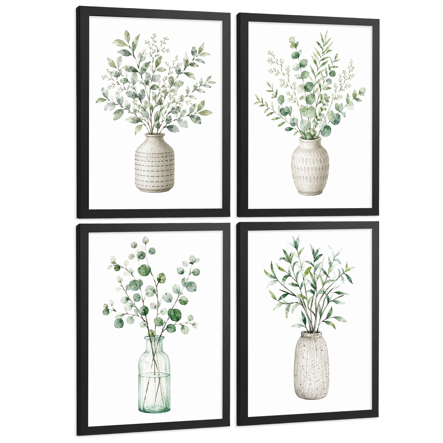 Posters Botánicos con Eucalipto y Vegetación Acuarela