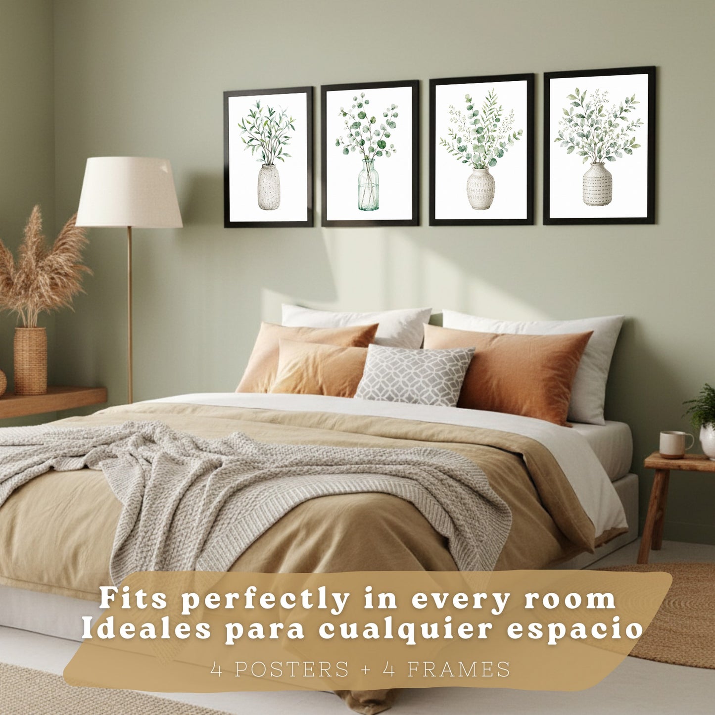Posters Botánicos con Eucalipto y Vegetación Acuarela