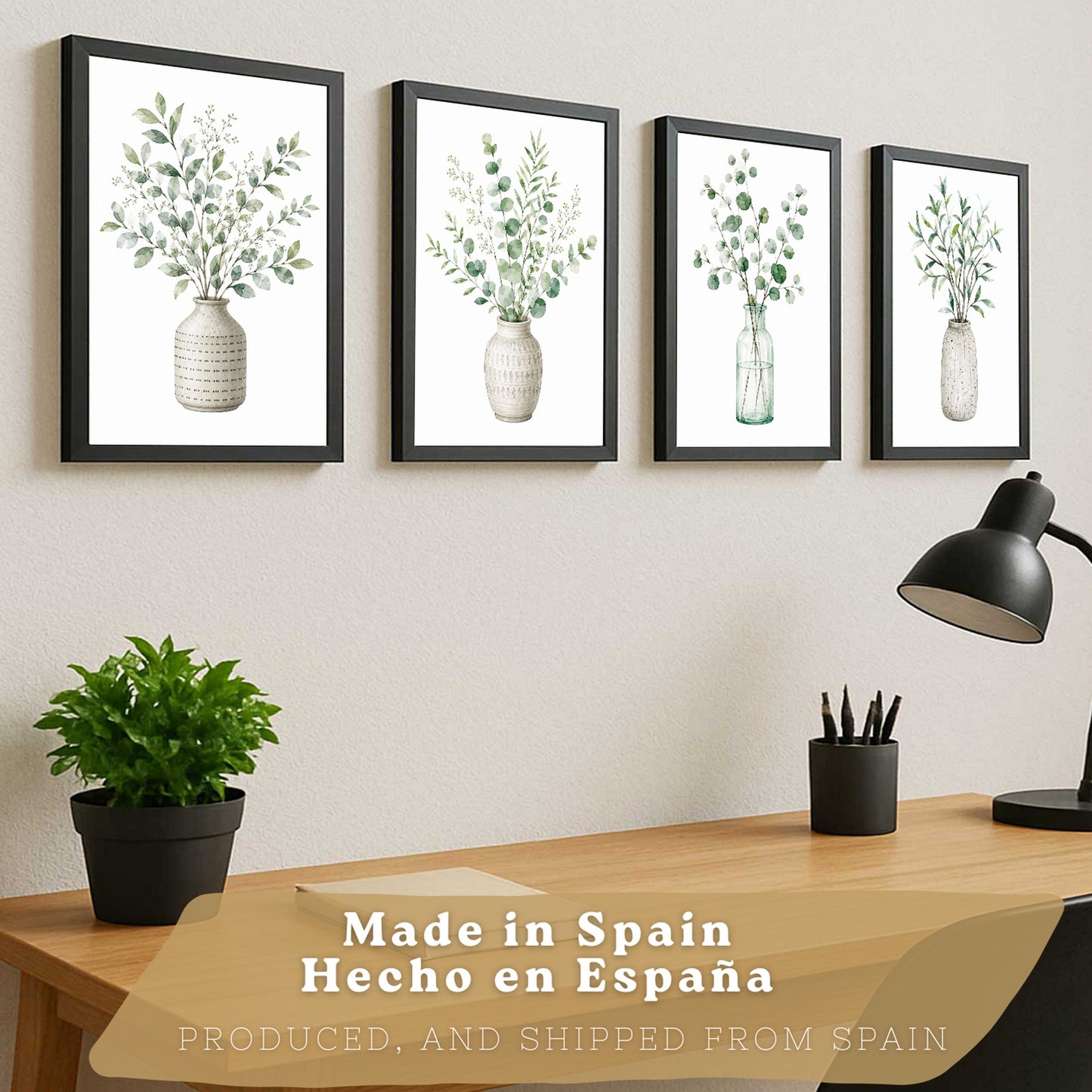 Posters Botánicos con Eucalipto y Vegetación Acuarela