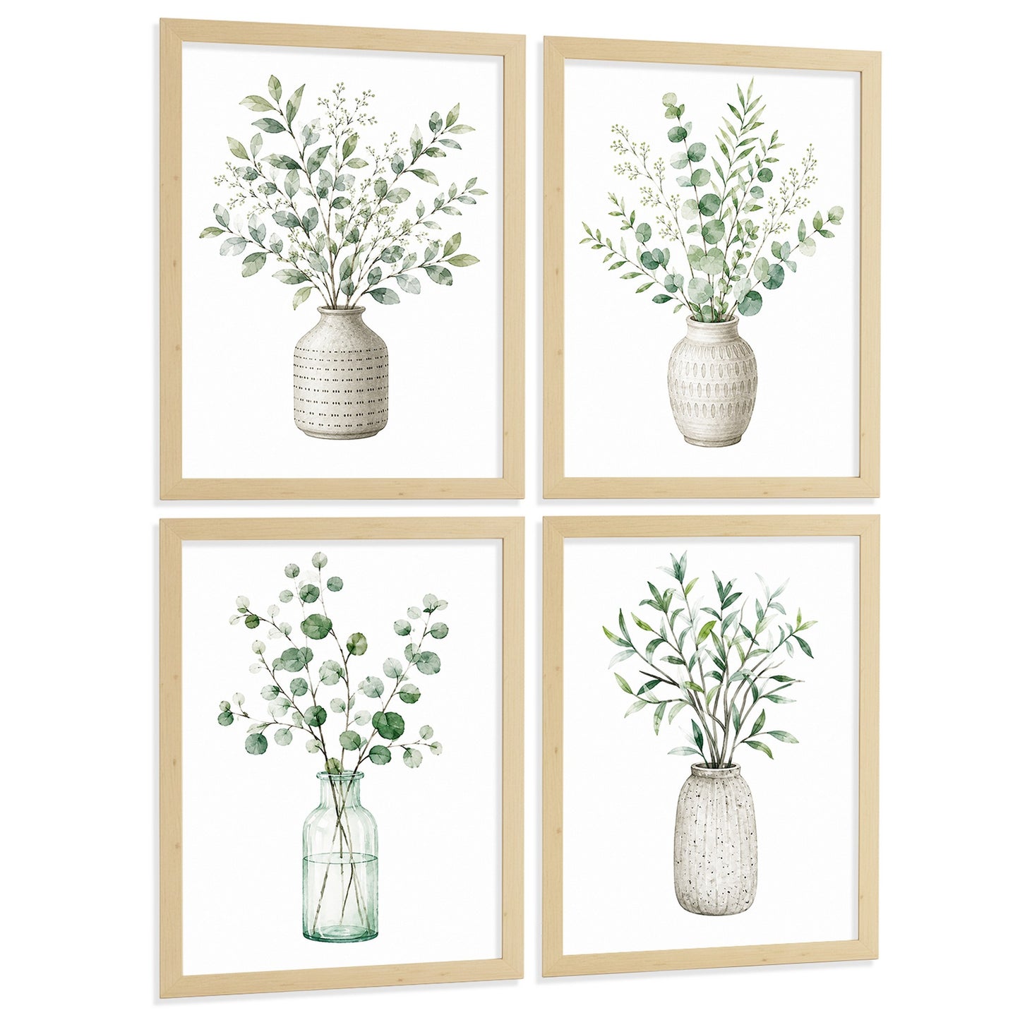 Posters Botánicos con Eucalipto y Vegetación Acuarela