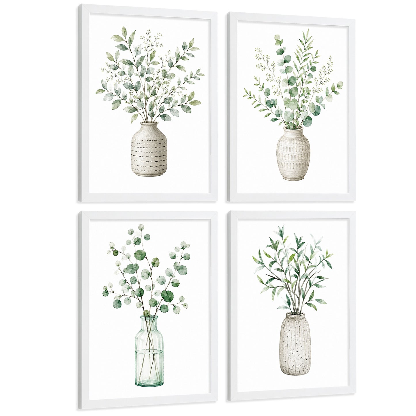 Posters Botánicos con Eucalipto y Vegetación Acuarela