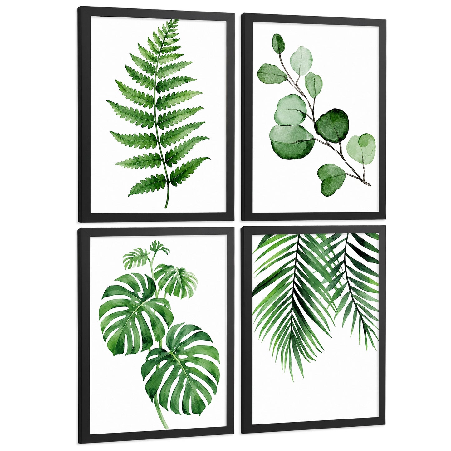 Posters Tropicales con Monstera, Eucalipto y Arte de Hojas de Palma