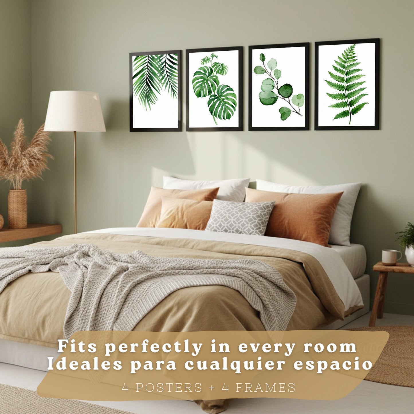 Posters Tropicales con Monstera, Eucalipto y Arte de Hojas de Palma