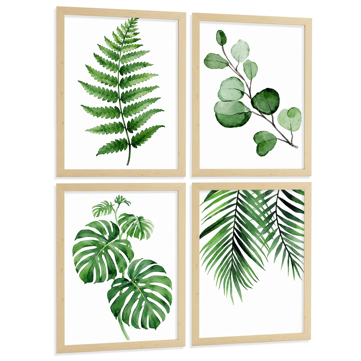 Posters Tropicales con Monstera, Eucalipto y Arte de Hojas de Palma