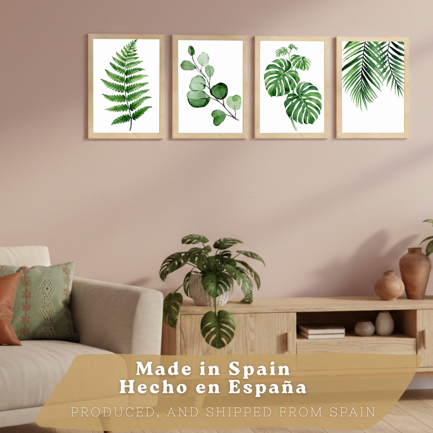 Posters Tropicales con Monstera, Eucalipto y Arte de Hojas de Palma