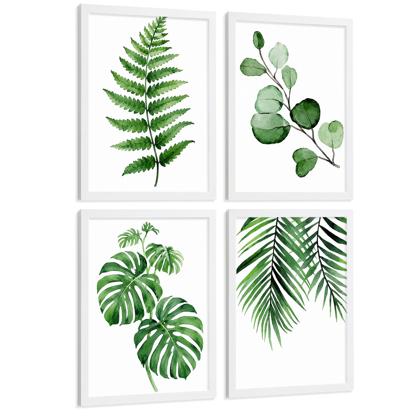 Posters Tropicales con Monstera, Eucalipto y Arte de Hojas de Palma
