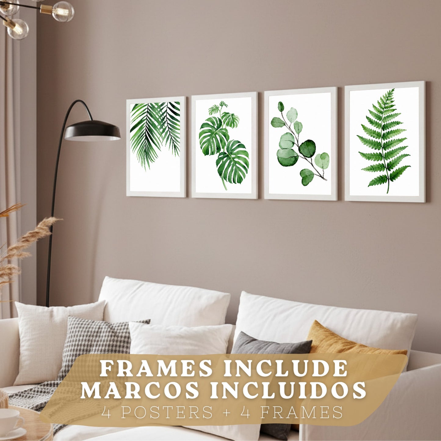 Posters Tropicales con Monstera, Eucalipto y Arte de Hojas de Palma