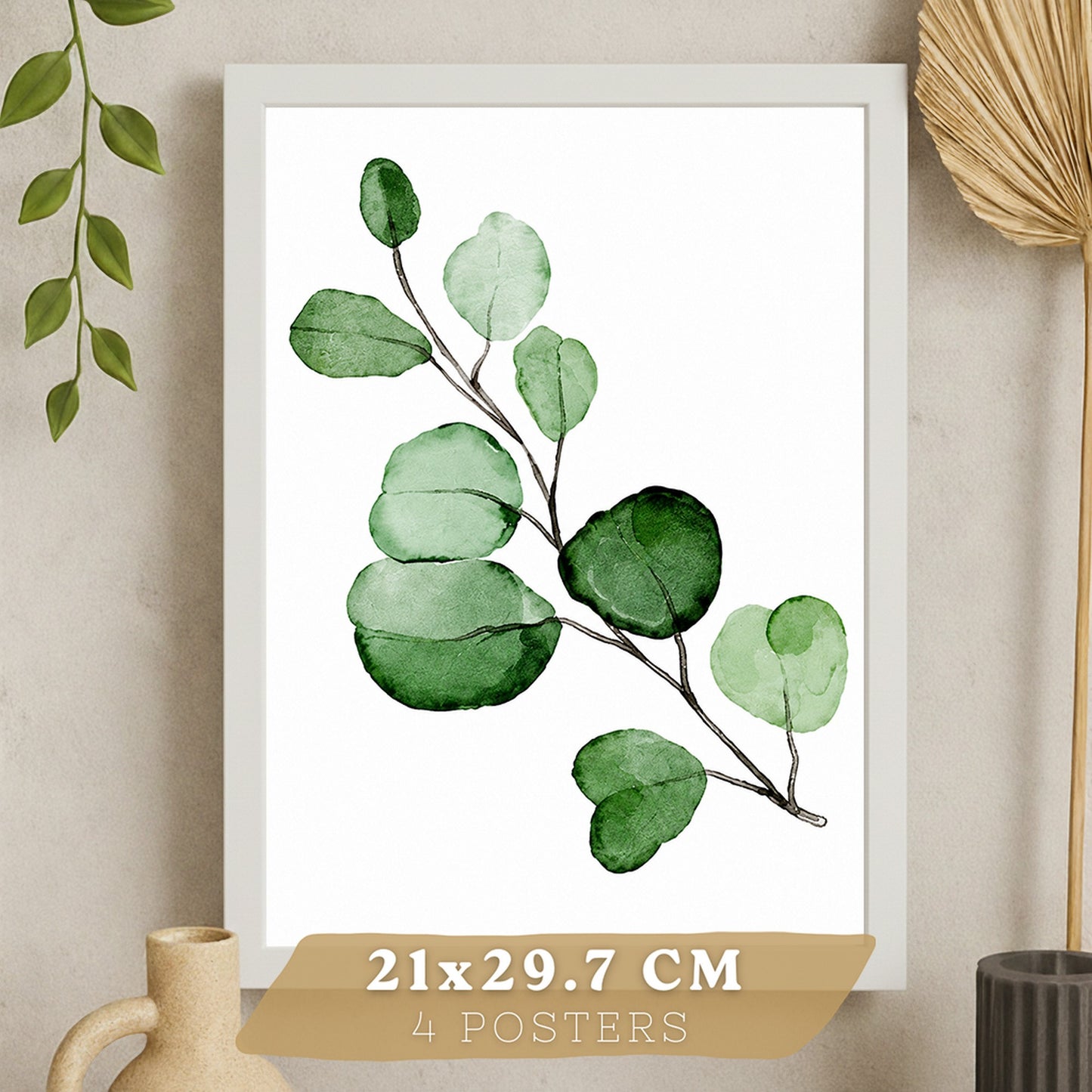 Posters Tropicales con Monstera, Eucalipto y Arte de Hojas de Palma