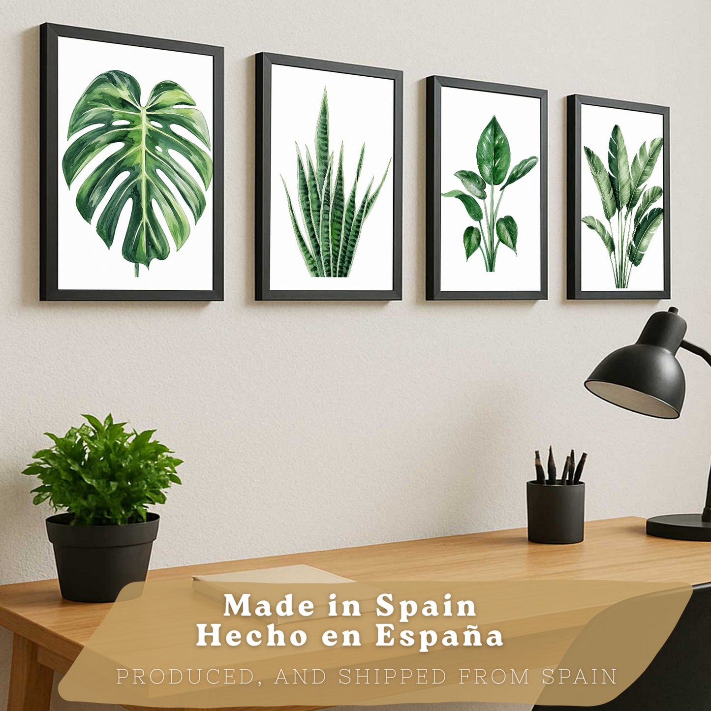 Posters Tropicales con Monstera, Sansevieria y Hojas de Plátano