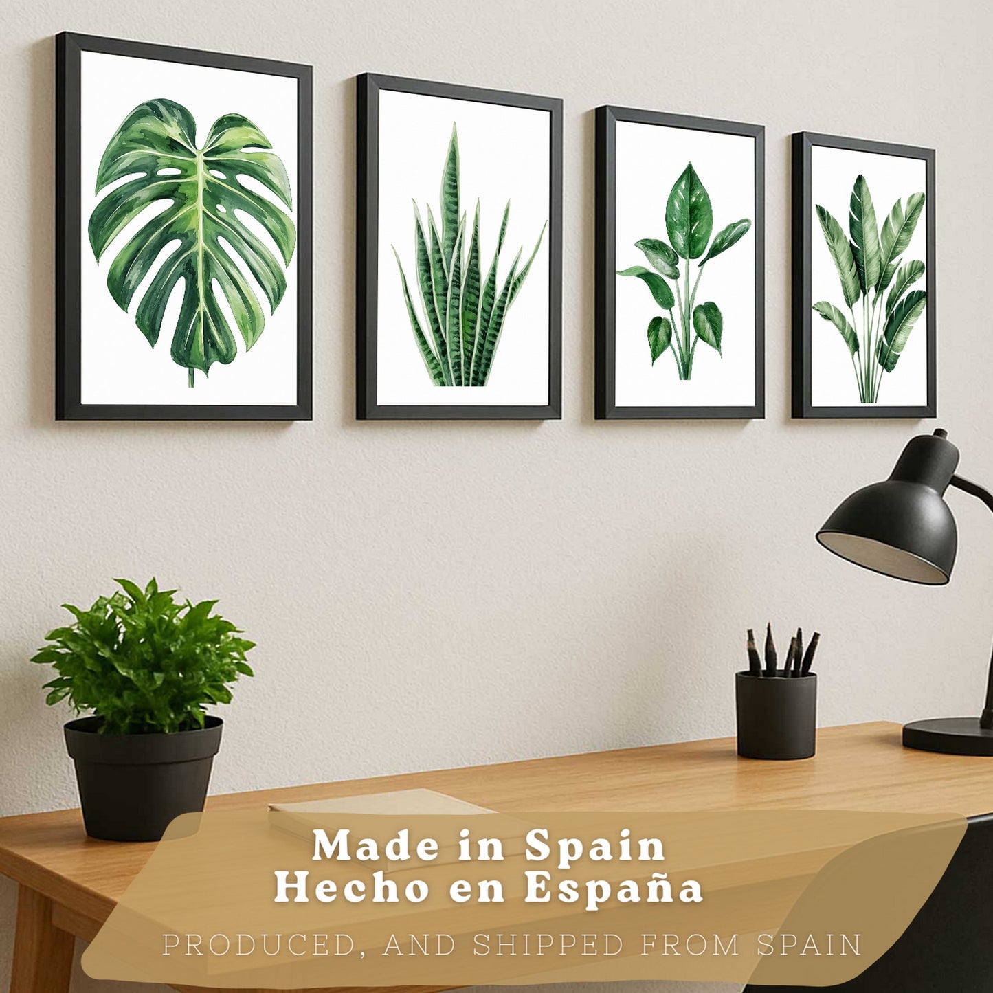 Posters Tropicales con Monstera, Sansevieria y Hojas de Plátano