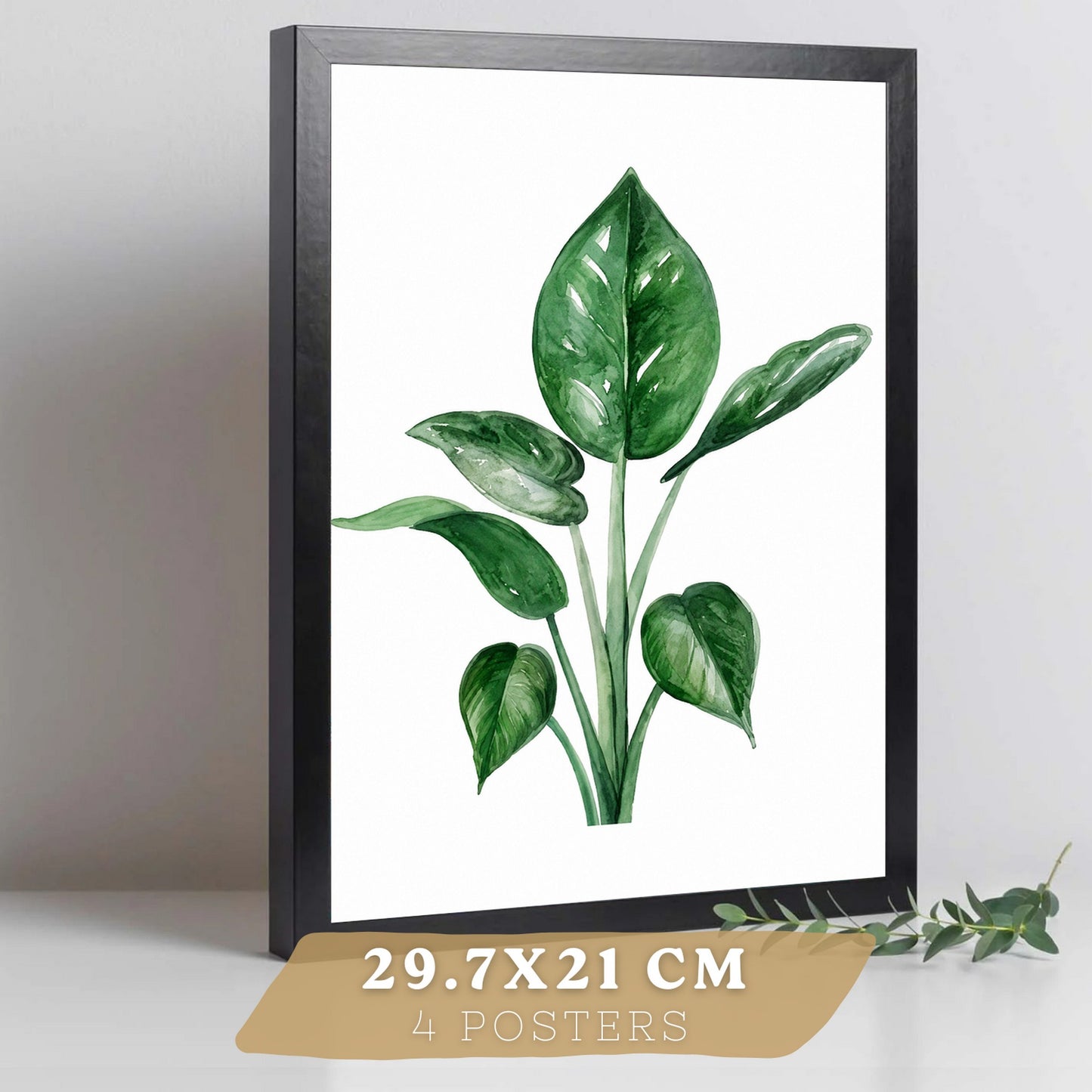 Posters decorativos Botánicos Tropicales con Hojas Verdes y Cactus