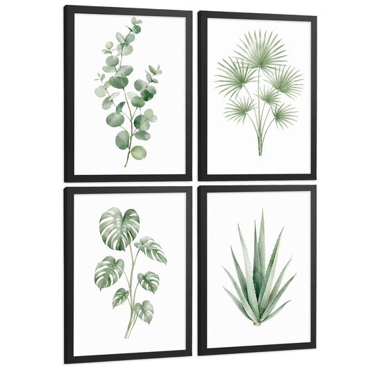 Posters Tropicales con Eucalipto, Monstera y Arte de Hojas de Palma