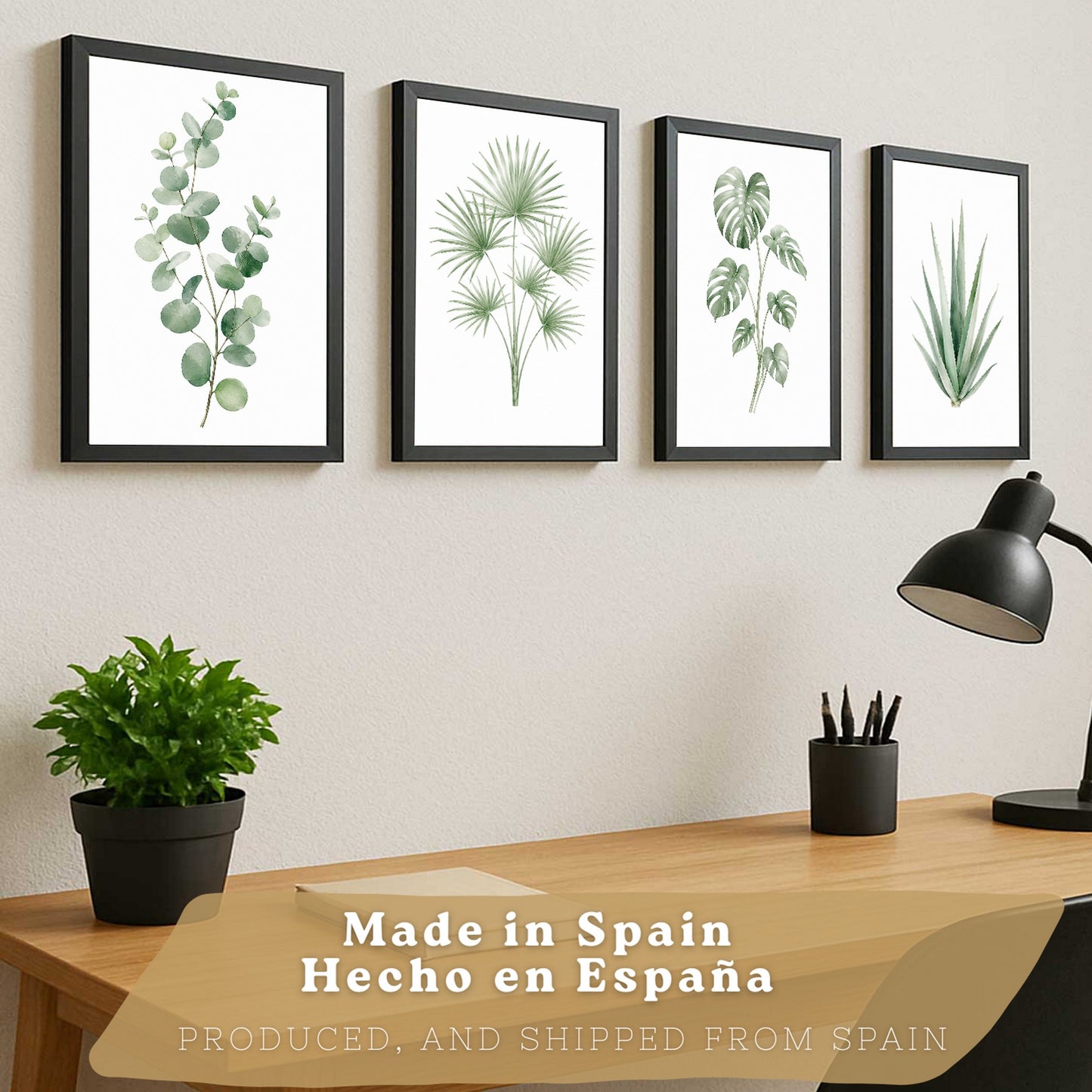 Posters Tropicales con Eucalipto, Monstera y Arte de Hojas de Palma