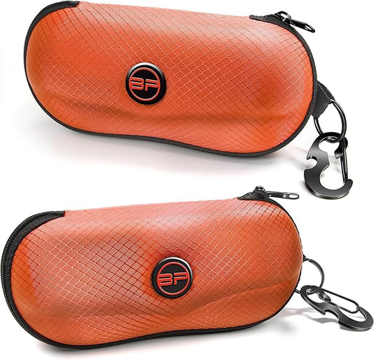 BLUPOND Estuche para gafas de sol de EVA semirrígido con gancho de metal para colgar y clip para cinturón. Almacenamiento para gafas de sol.