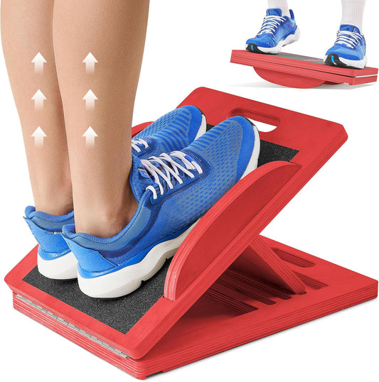 Tabla inclinada y de equilibrio 2 en 1: estirador de pantorrillas y tabla oscilante para estiramientos, sentadillas y entrenamiento de equilibrio y estabilidad