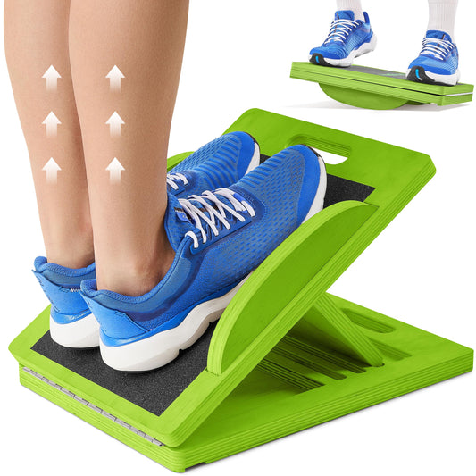 Tabla inclinada y de equilibrio 2 en 1: estirador de pantorrillas y tabla oscilante para estiramientos, sentadillas y entrenamiento de equilibrio y estabilidad