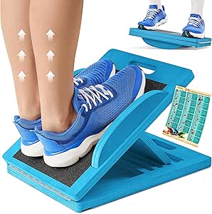 Tabla inclinada y de equilibrio 2 en 1: estirador de pantorrillas y tabla oscilante para estiramientos, sentadillas y entrenamiento de equilibrio y estabilidad