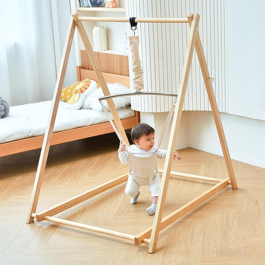 Hamaca plegable Avenlur Tulip con soporte para bebés - Hamaca autoportante para niños de 6 meses a 3 años - Asiento tipo hamaca (beige)