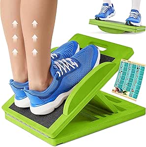 Tabla inclinada y de equilibrio 2 en 1: estirador de pantorrillas y tabla oscilante para estiramientos, sentadillas y entrenamiento de equilibrio y estabilidad