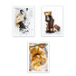 Set de 3 Cuadros Desayuno Mañana Café, Muffins, Croissant Ilustración impresa en estilo Fotográfico para decorar las paredes de Cocina, Despensa, Comedor, Restaurante