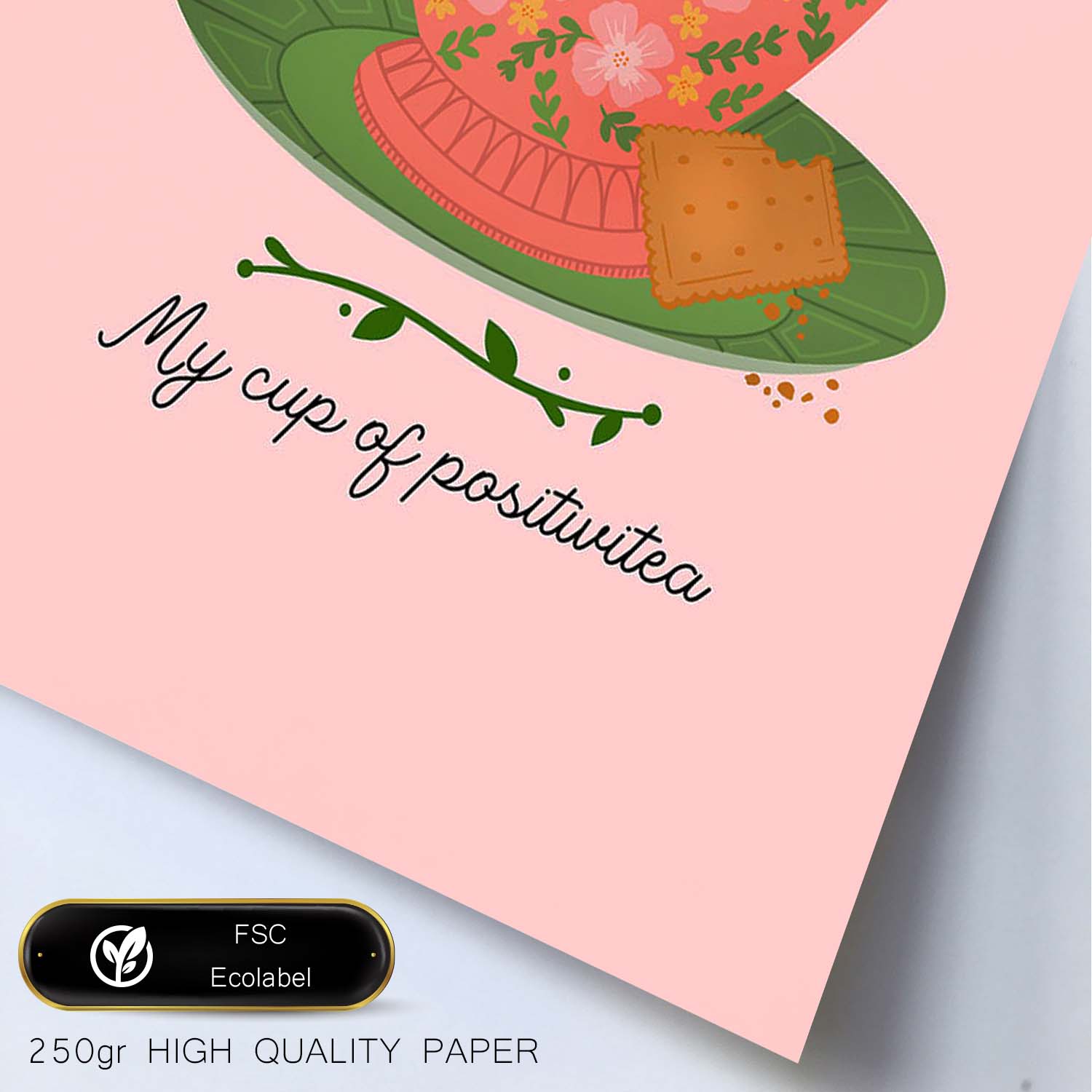 Set de láminas Té positivo. Pósters con ilustraciones para amantes del té y el café.-Artwork-Nacnic-Nacnic Estudio SL
