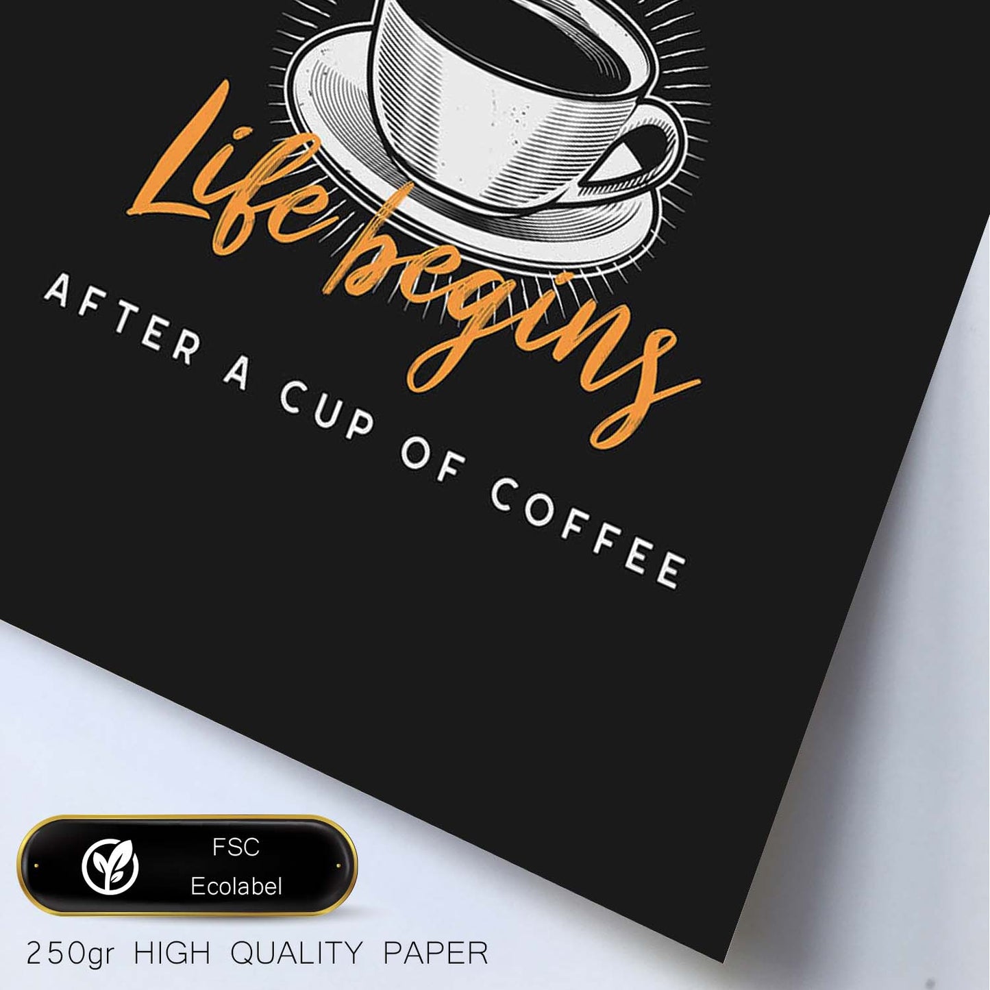 Set de láminas La vida empieza después de un café. Pósters para cafeterías, restaurantes y amantes del café.-Artwork-Nacnic-Nacnic Estudio SL