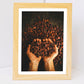 Set de 3 Cuadros de Café Tostado Ilustración impresa en estilo Fotográfico para decorar las paredes de Cocina, Despensa, Comedor, Restaurante, Cafetería