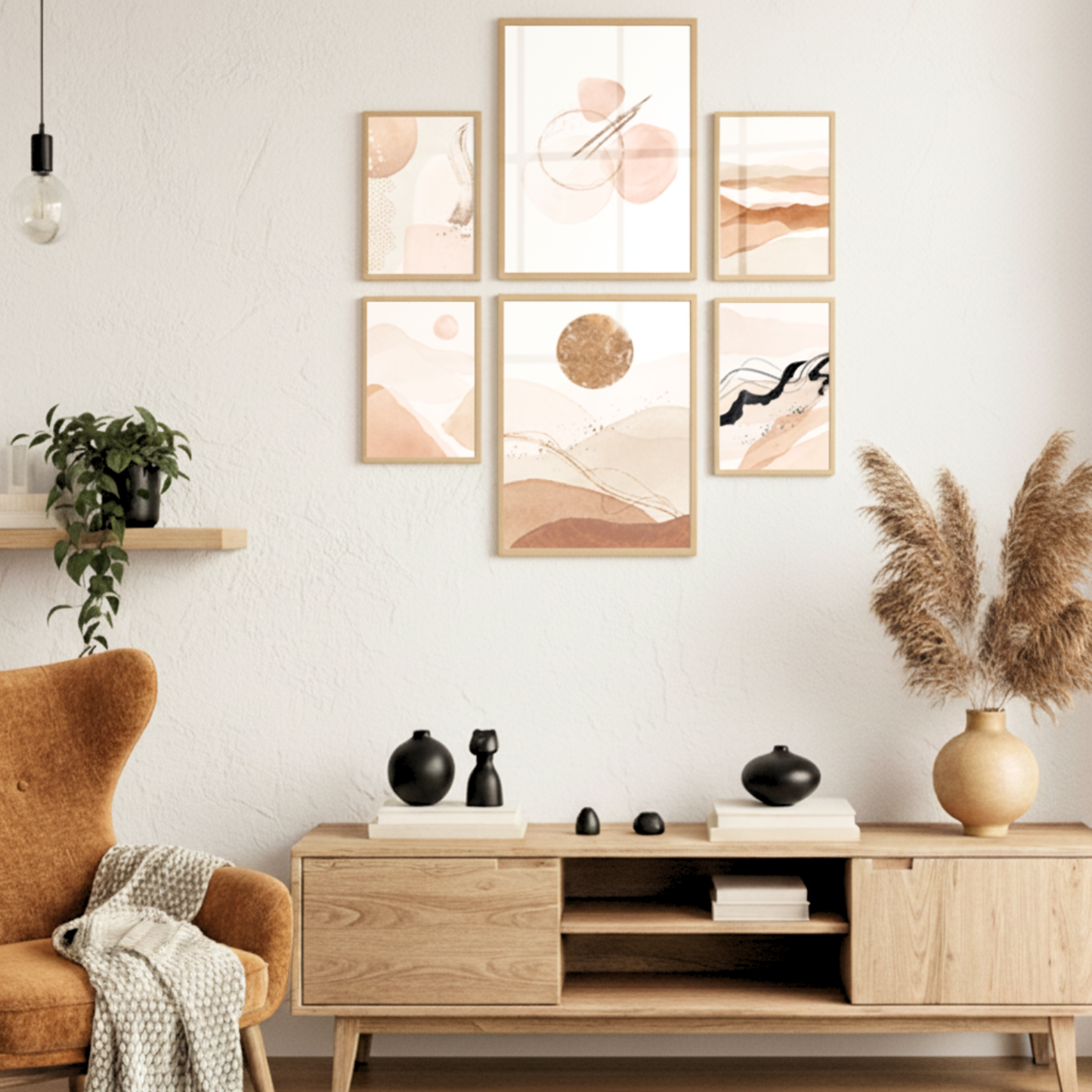 Set de 6 láminas de Arte Abstracto estilo Collage