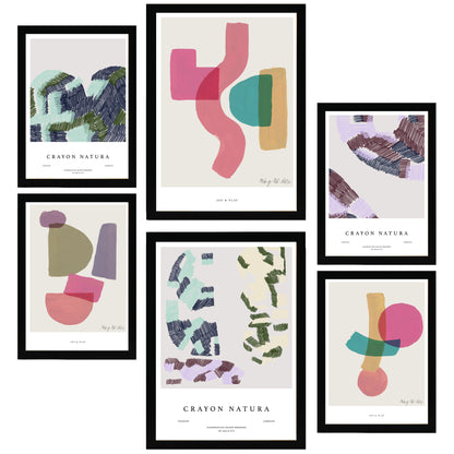 Arte Abstracto tonos rosa, morado, verde