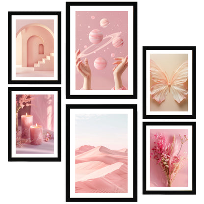 Composicion rosa pastel