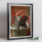 Set de 3 Cuadros de Bebé Elefante Bañandose con Lindos Animales Coloridos, Ilustración para Decorar, Wallart para Inodoro, Ducha, Baño, Aseo, WC
