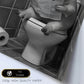 Set de 2 Cuadros de Animales con Periódico en el WC, Perro, Cerdo, Blanco y Negro con Ilustración Impresa en Estilo B/N para Decorar las Paredes del WC, Cuarto de Baño, Aseo, WC