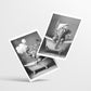 Set de 2 Cuadros Elefante en la Bañera con Simpáticos Animales en Blanco y Negro Ilustración impresa para decorar las paredes del Inodoro, Ducha, Cuarto de baño, Aseo, WC