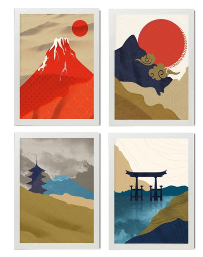 Nacnic Set of 4 Japanese Shrines.