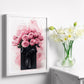 Set de 2 Cuadros de Maquillaje y Cosmética con Flores Rosas, Ilustración impresa para decorar las paredes del WC, Tocador, Baño, Vestidor, Salón