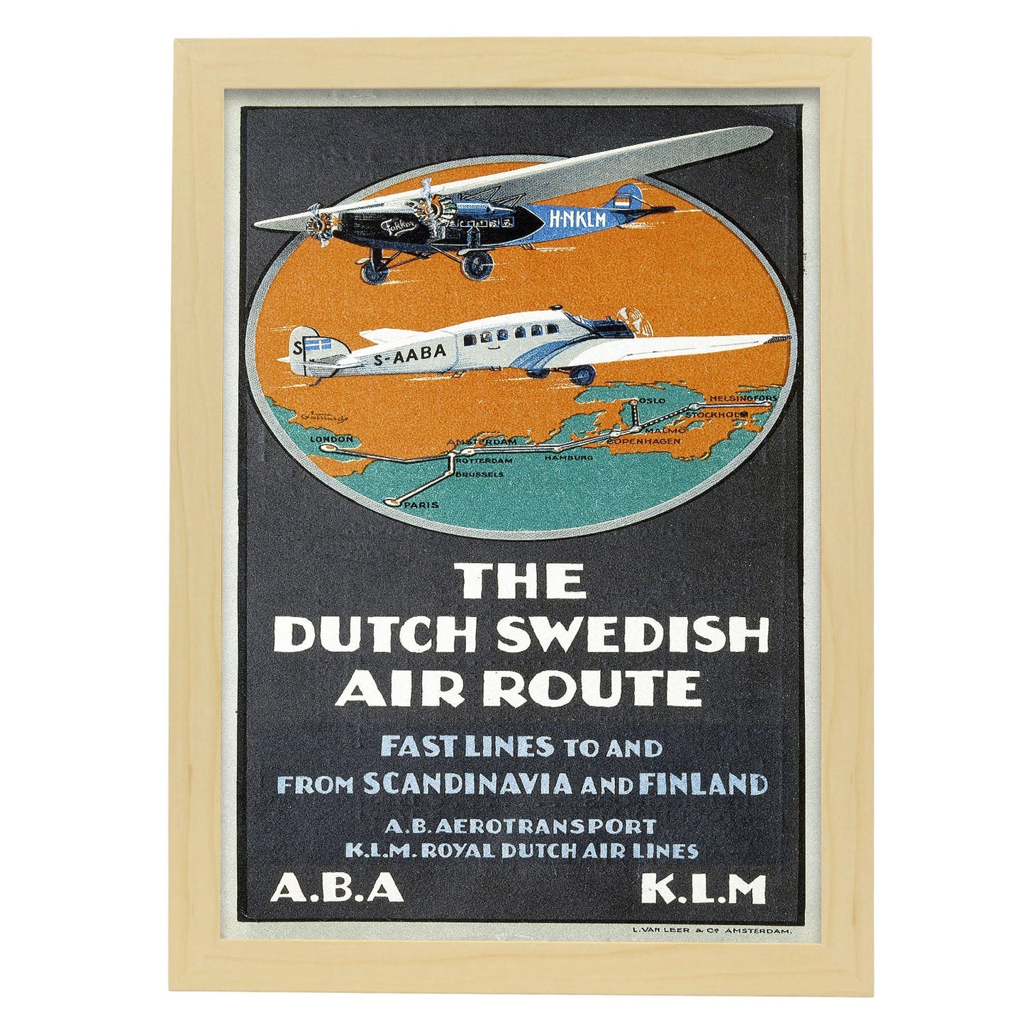 ABA_Advertisment_leaflet_about_The_Dutch_Swedish_Air_Route_by_ABA_and_KLM-Artwork-Nacnic-A3-Marco Madera clara-Nacnic Estudio SL