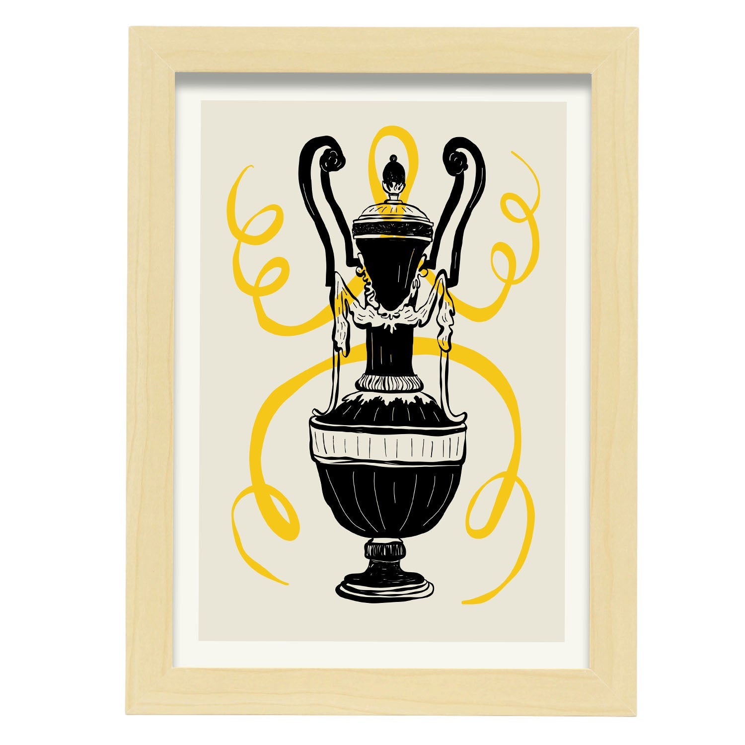 Acient Greek Vase-Artwork-Nacnic-A4-Marco Madera clara-Nacnic Estudio SL