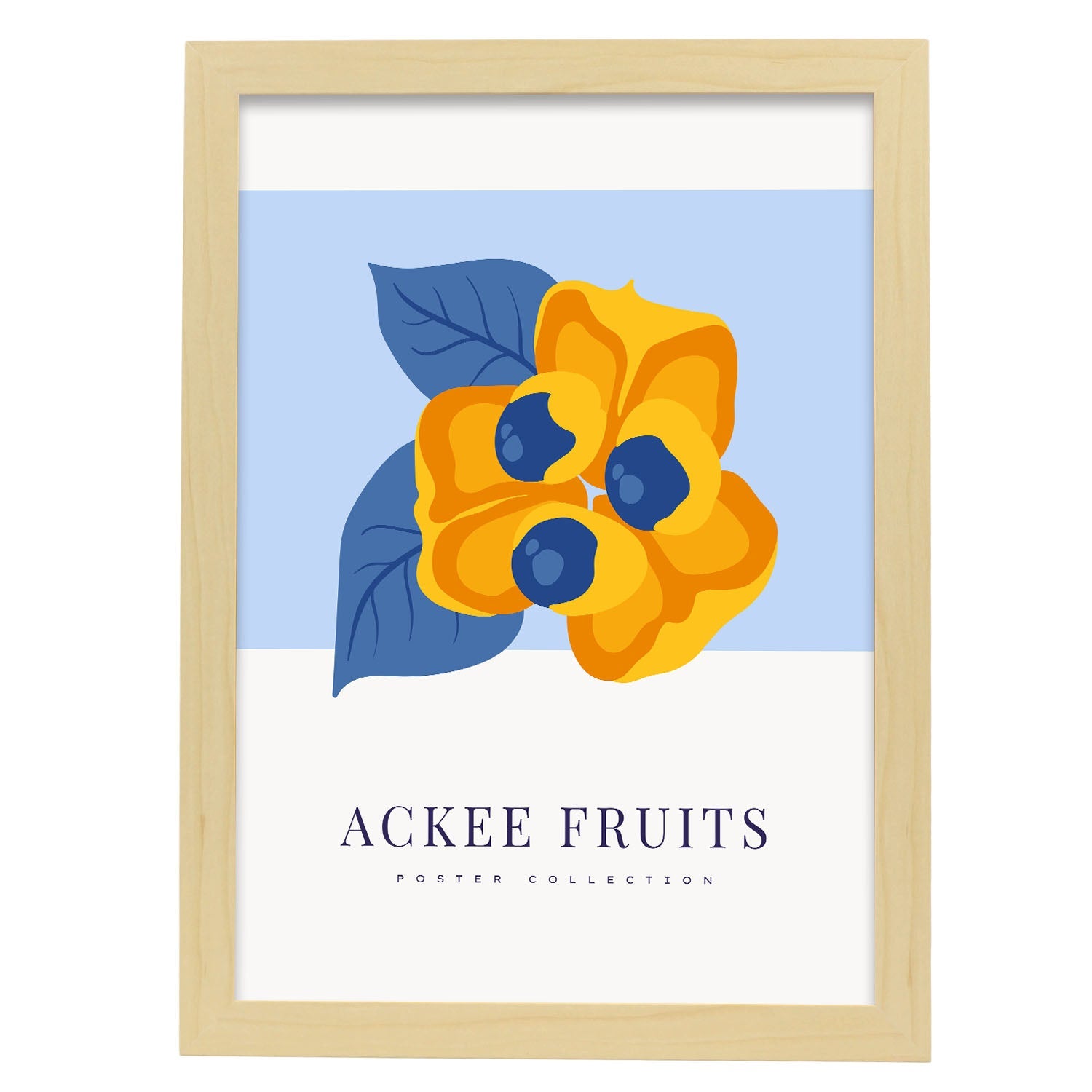 Ackee Fruits-Artwork-Nacnic-A3-Marco Madera clara-Nacnic Estudio SL