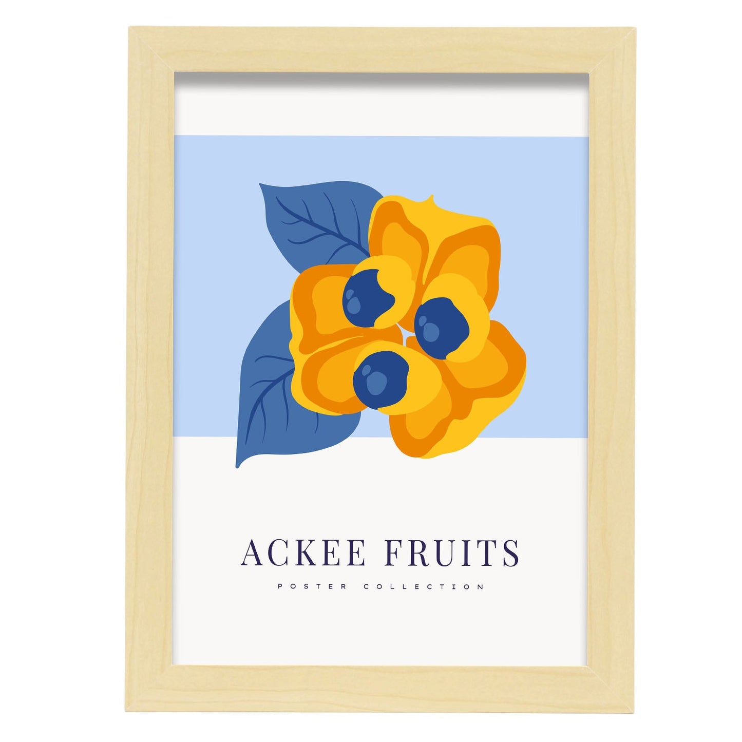 Ackee Fruits-Artwork-Nacnic-A4-Marco Madera clara-Nacnic Estudio SL