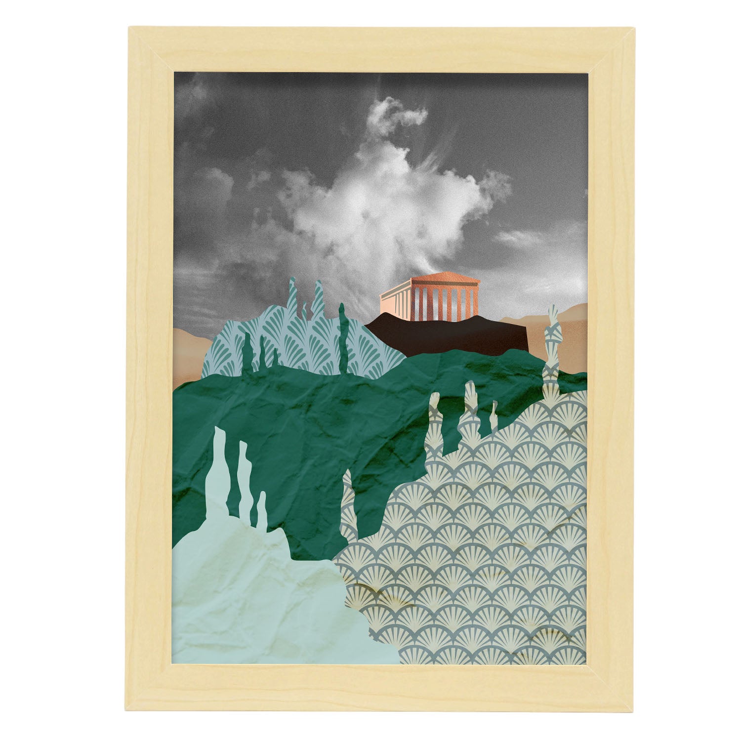 Acropolis-Artwork-Nacnic-A4-Marco Madera clara-Nacnic Estudio SL