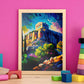 Acrópolis Nacnic Atenas Atenas Grecia Cepillo de pintura al óleo Choques C. Estampados de arte de pared estético para el diseño de dormitorio o sala de estar.-Artwork-Nacnic-Nacnic Estudio SL