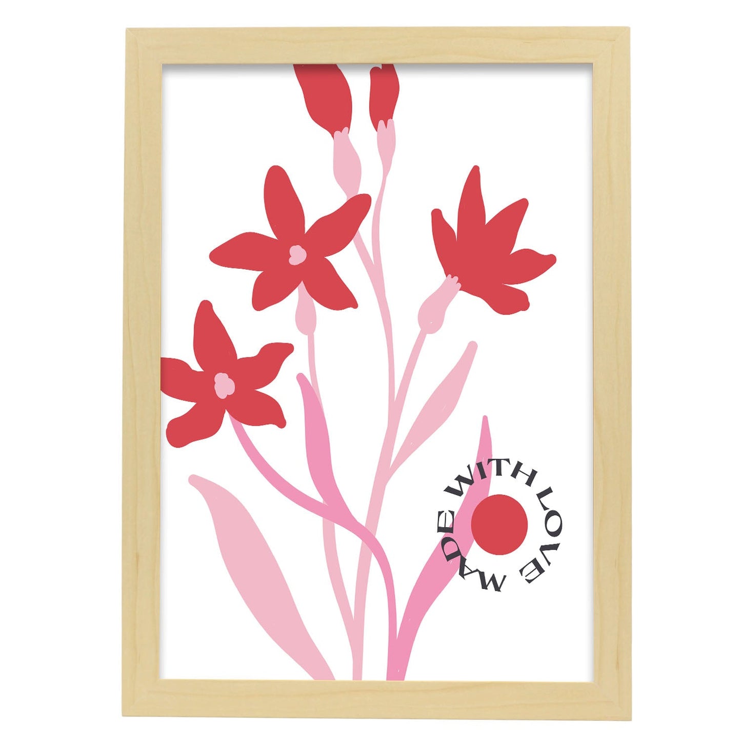 Anemone Flower-Artwork-Nacnic-A3-Marco Madera clara-Nacnic Estudio SL