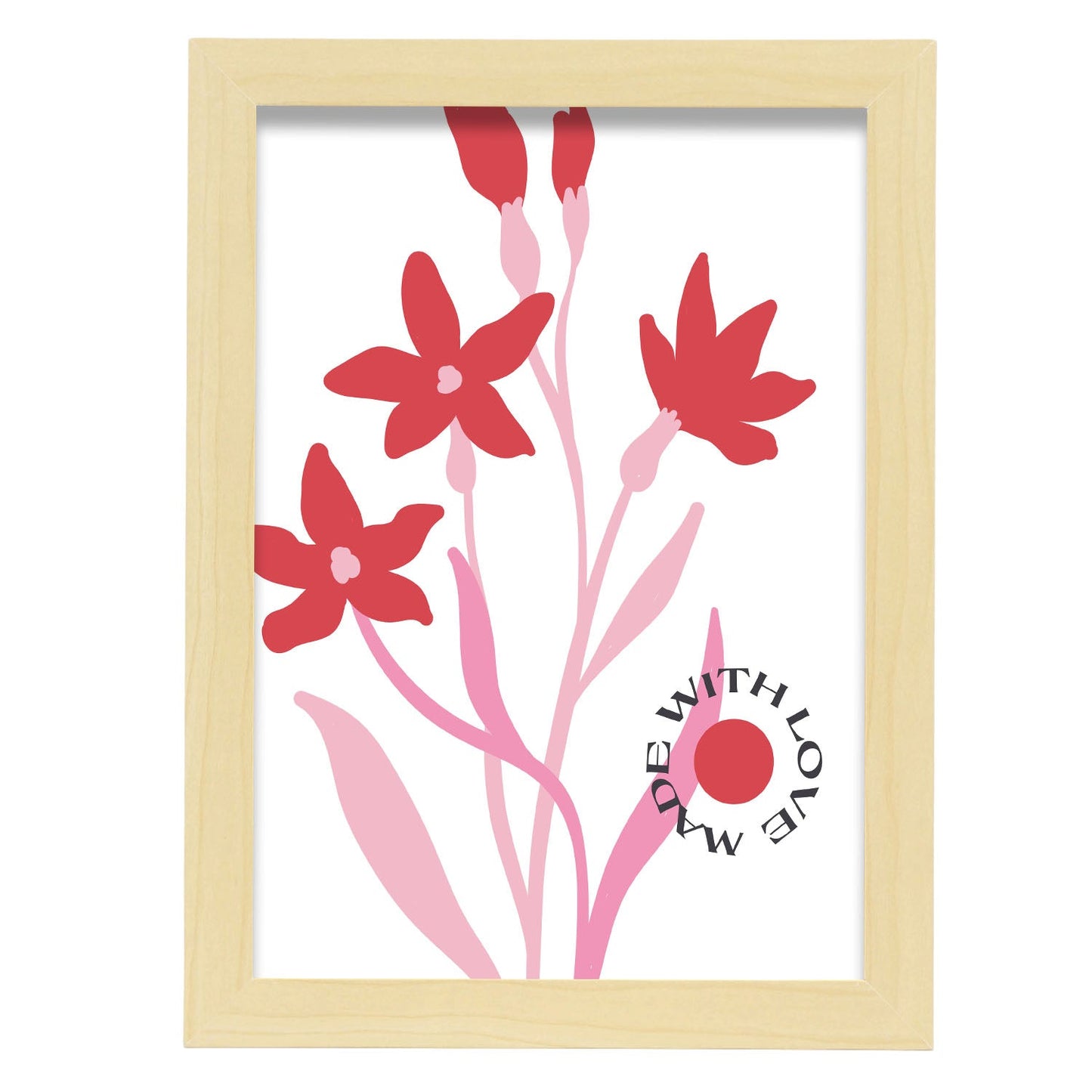 Anemone Flower-Artwork-Nacnic-A4-Marco Madera clara-Nacnic Estudio SL