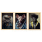 Animal humano nacnico curl lykoi shynx. Estampados de arte de pared estético para el diseño de dormitorio o sala de estar-Artwork-Nacnic-A4-Marco Madera clara-Nacnic Estudio SL