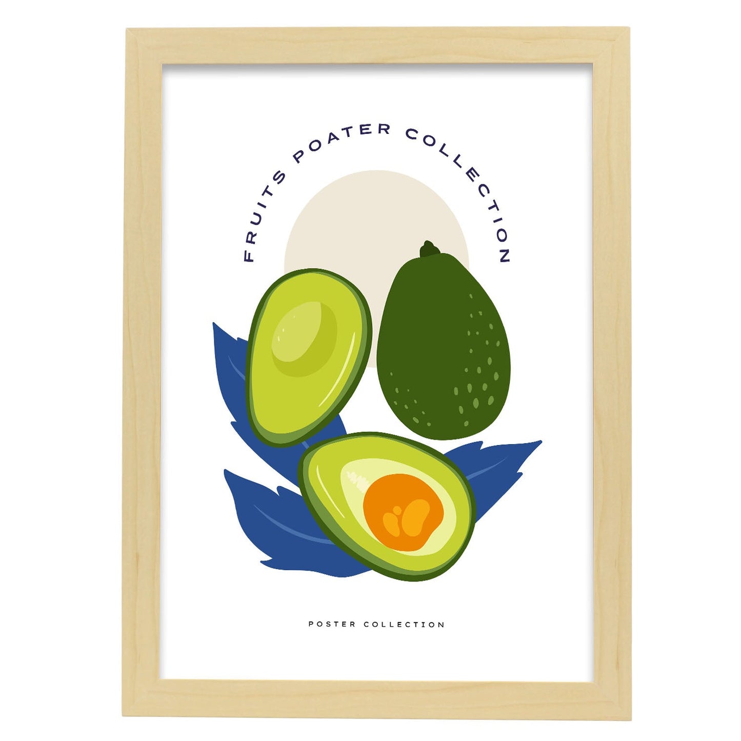 Avocado Typo-Artwork-Nacnic-A3-Marco Madera clara-Nacnic Estudio SL