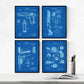 Azul - Pack de 4 Láminas con Patentes de Armas. Set de Posters con inventos y Patentes Antiguas.-Artwork-Nacnic-Nacnic Estudio SL