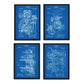 Azul - Pack de 4 Láminas con Patentes de IMPRENTAS. Set de Posters con inventos y Patentes Antiguas.-Artwork-Nacnic-Nacnic Estudio SL