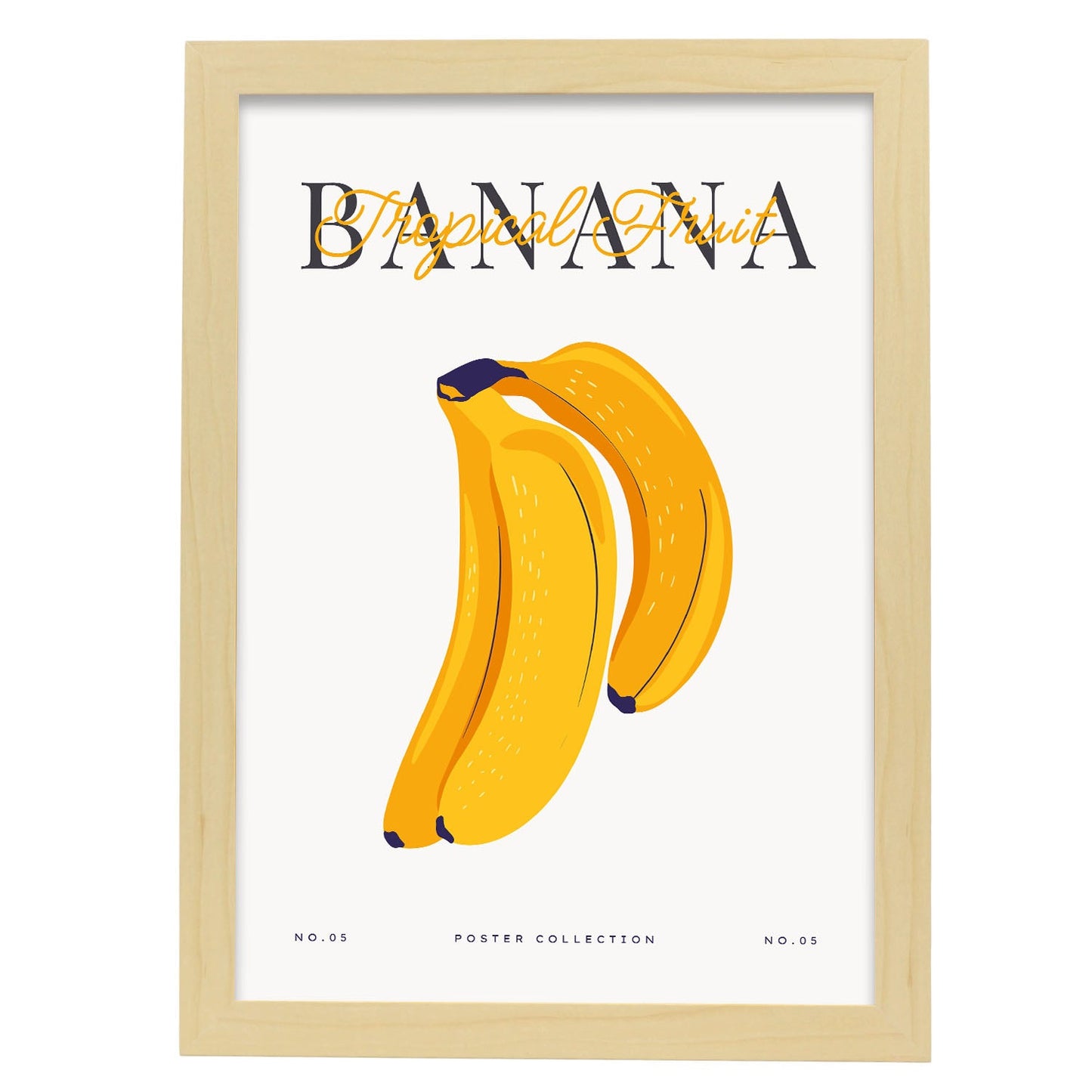 Banana-Artwork-Nacnic-A3-Marco Madera clara-Nacnic Estudio SL